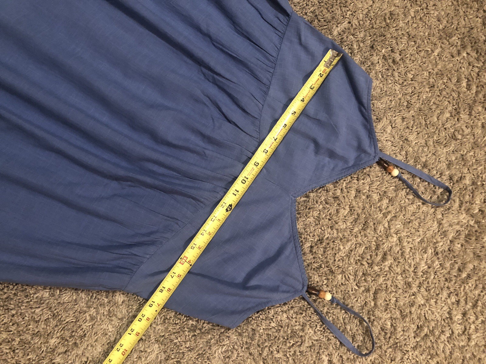OLD NAVY size Large Chambray A-line Sundress, Blue Washable Cotton/Rayon blend
