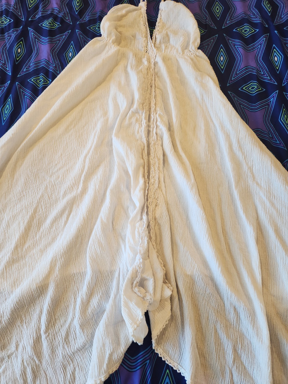 SUNCANS White Halter Strap DRESS For Beach or Summer WOMEN’S SIZE S.100% COTTON