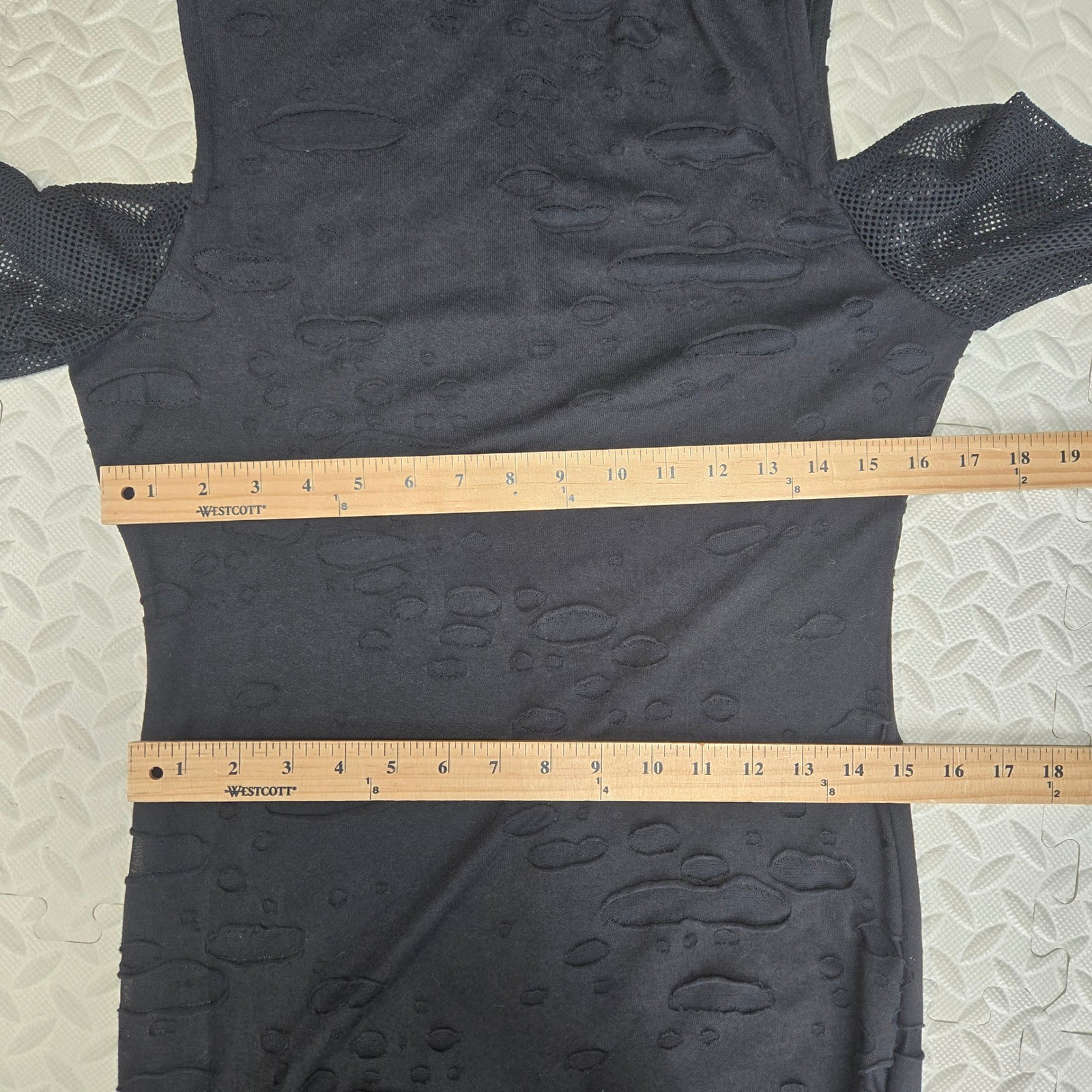 Killstar Black Distressed Burnout Cold Shoulder Mesh Maxi Dress Large Gothic