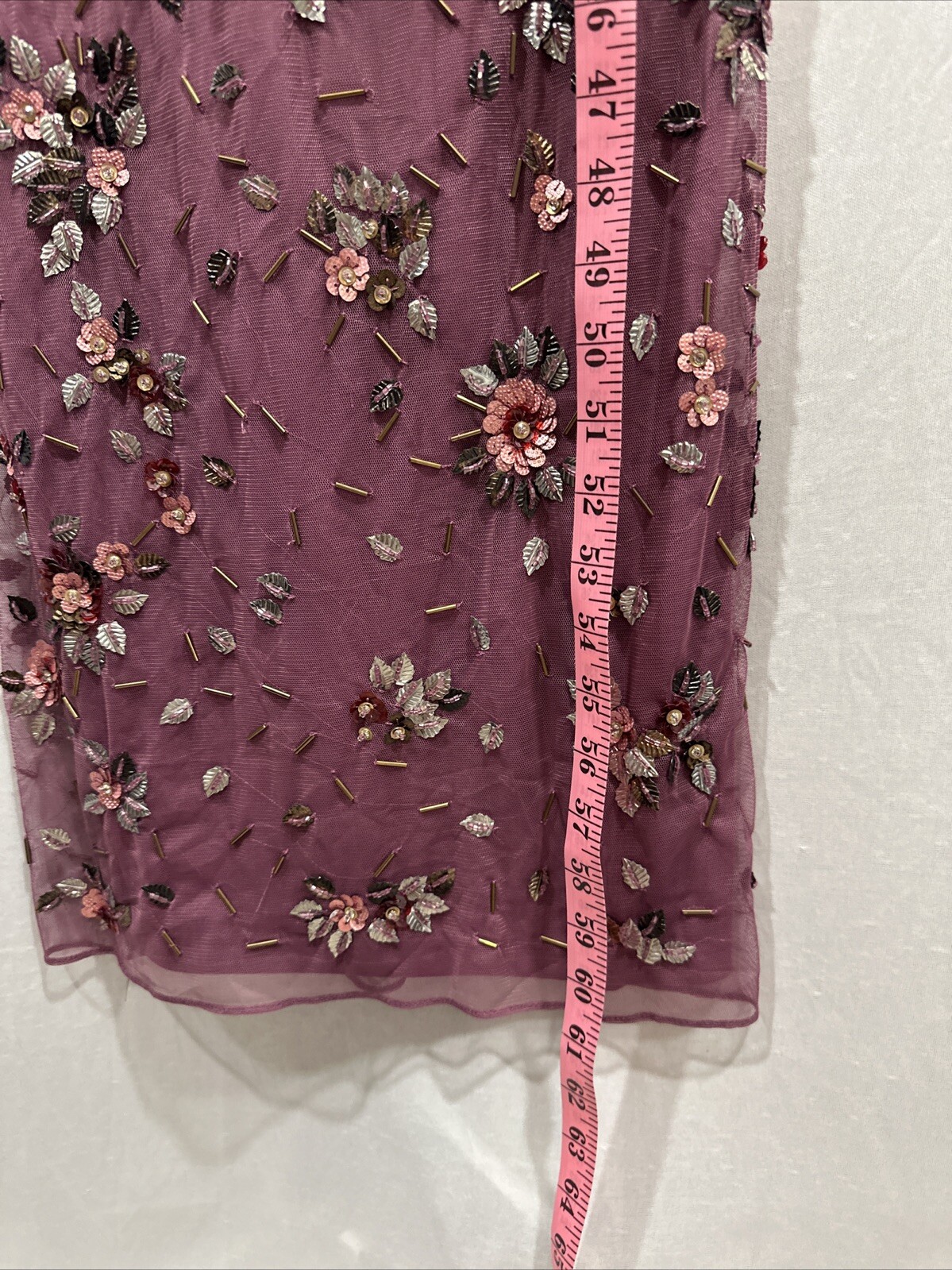 NWT Mac Duggal [ 2 ] 5477 Floral Embellished Scoop Neck Gown Raspberry J1227