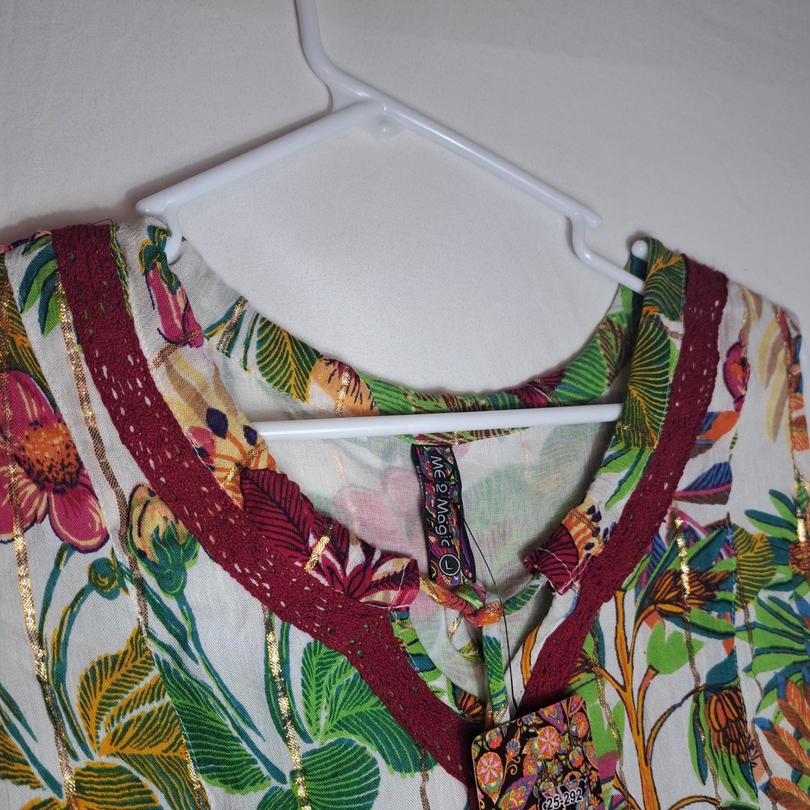 NWT Anthropologie Me 2 Magic Sz Large tuni Mini Dress Floral NEW