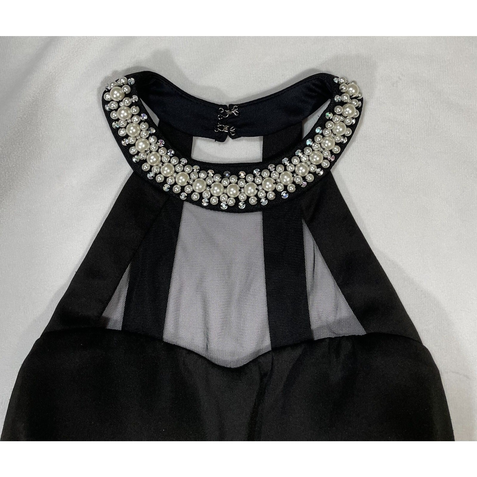 Speechless Black Rhinestone Collar Halter Bodycon Cocktail Dress Sz 3