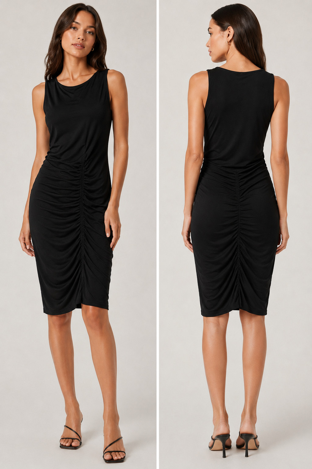 Bar III Sleeveless Ruched Dress Black Size XS NWT