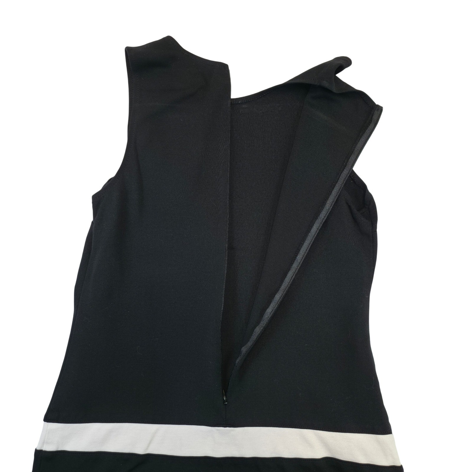 love edy black and white striped sleeveless shift dress women’s size small