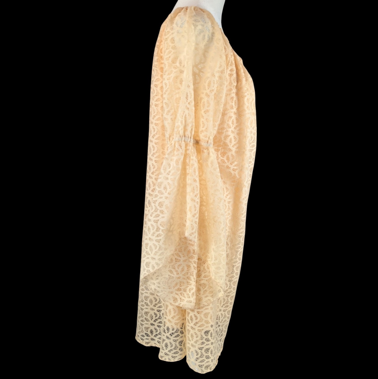 Live 4 Truth Lace Mini Dress Size Large Soft Peach A-line Bell Split Sleeve Boho