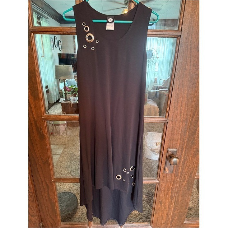 J Les Modes ASM Fashions Black Grommet High Low Sleeveless Dress S 25344 Canada