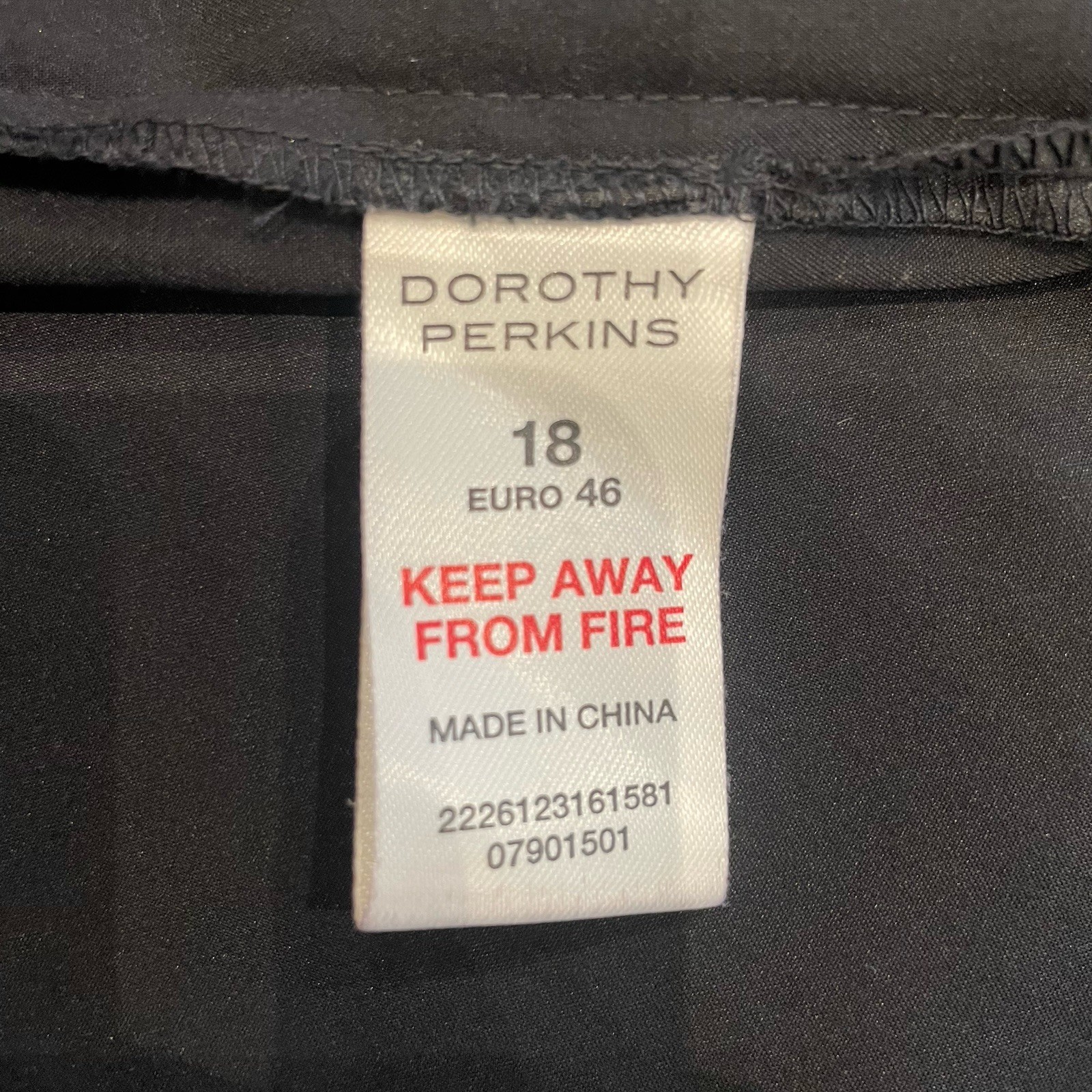 Dorothy Perkins Black Chinese Oriental Style Dress – UK 18 – Black Sateen Pink