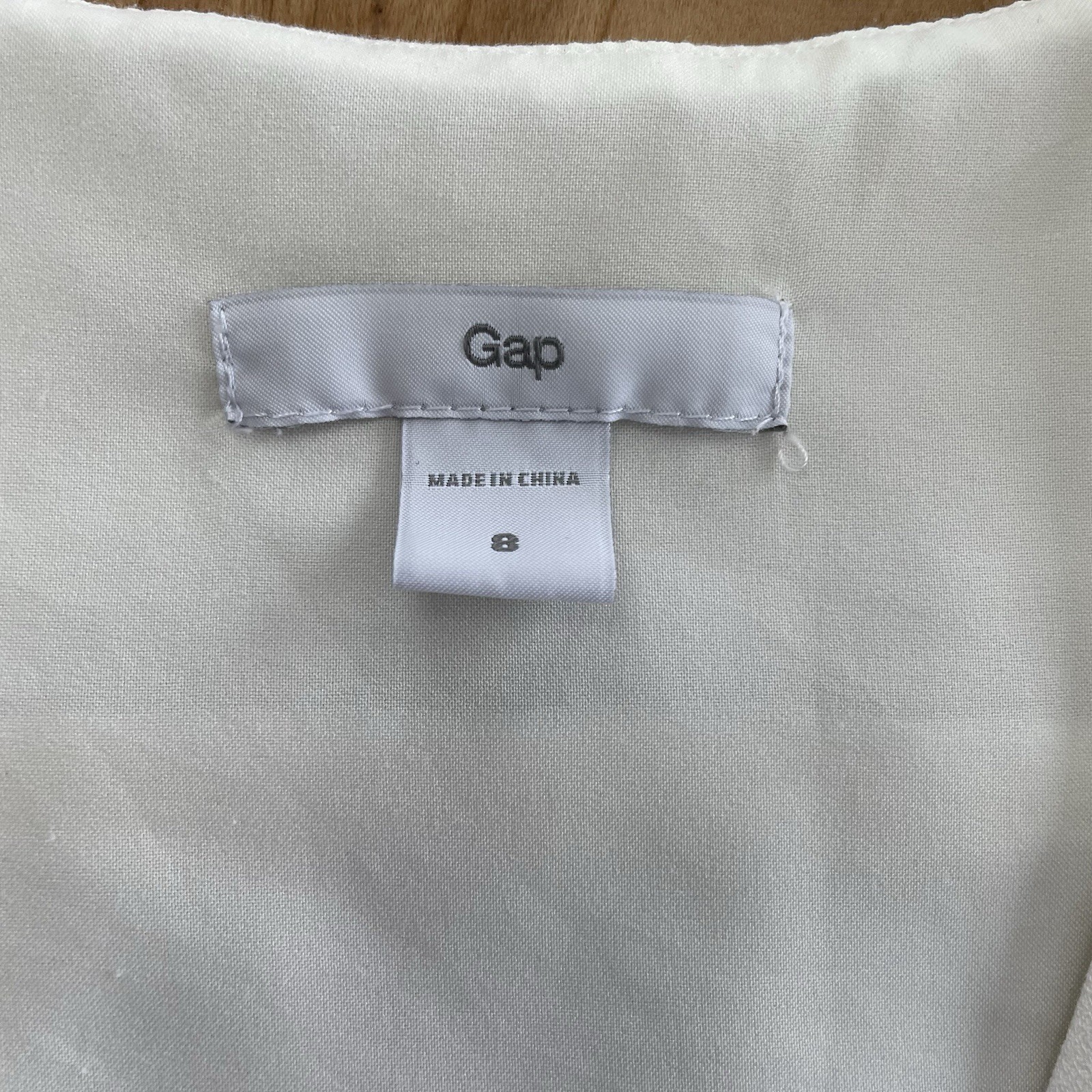 Gap Ivory Sleeveless Front Cross Over V-neck Dress Size 8