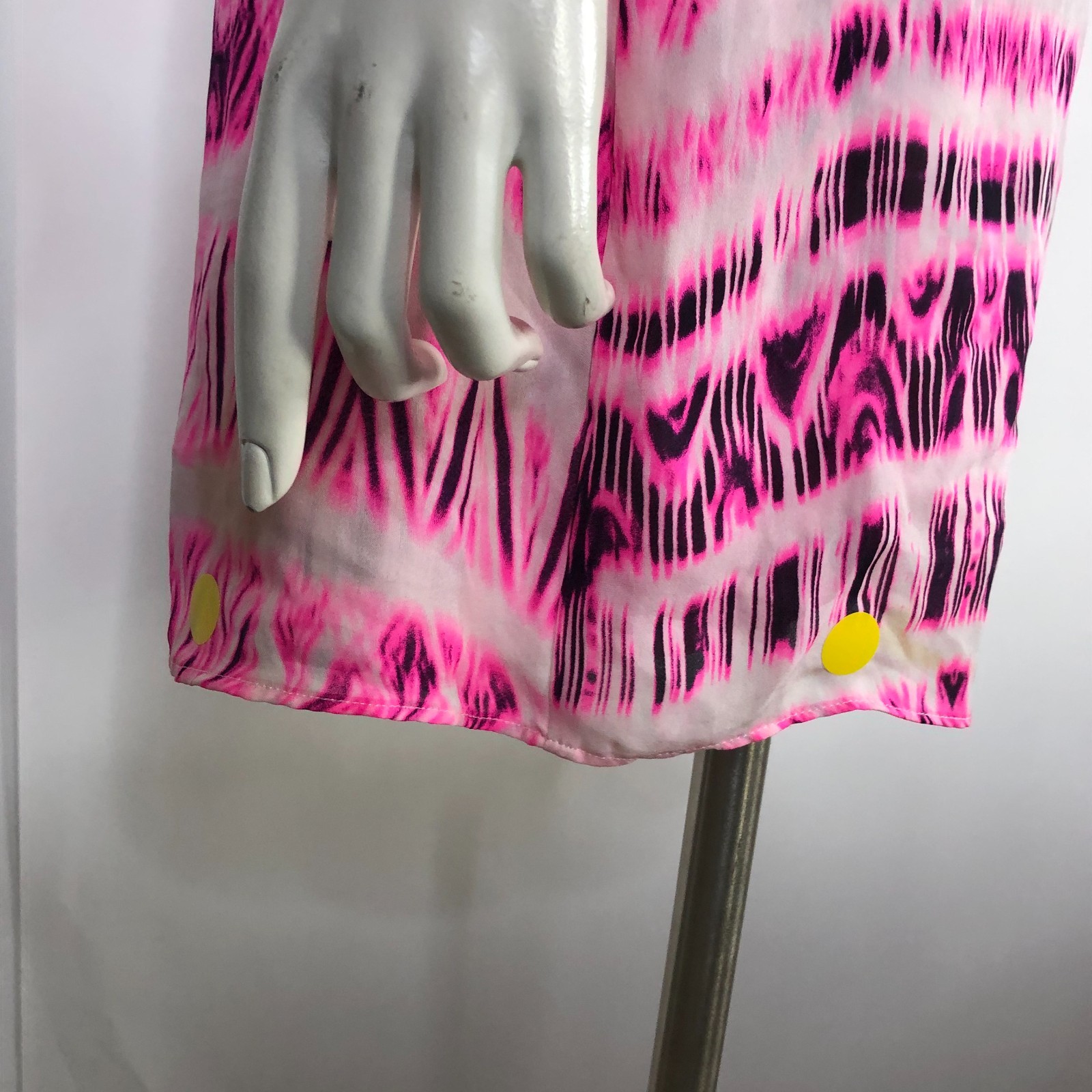 Parker Medium 100% Silk Elastic Waist Mini Dress Pink STAIN PLS READ