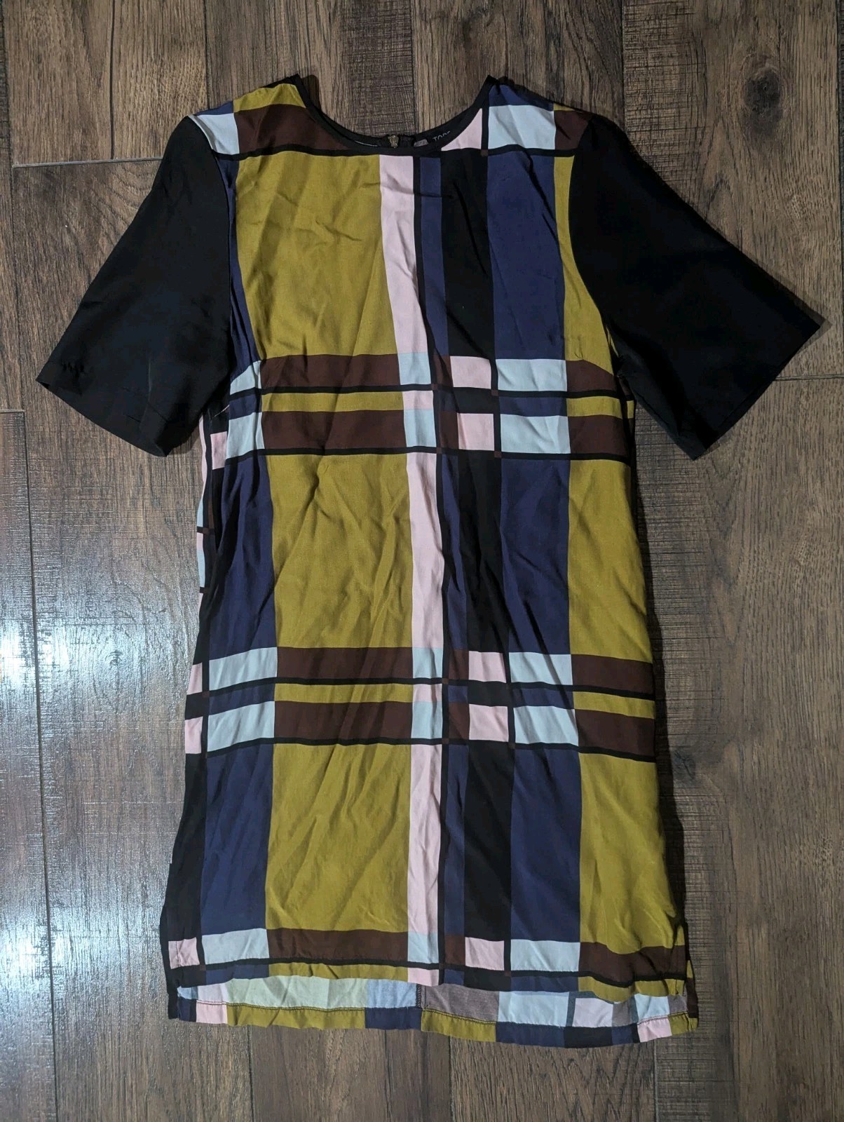 Topshop Womens Classic Hippie Boho High Low 70s Style Mini Dress Colorful Size 8