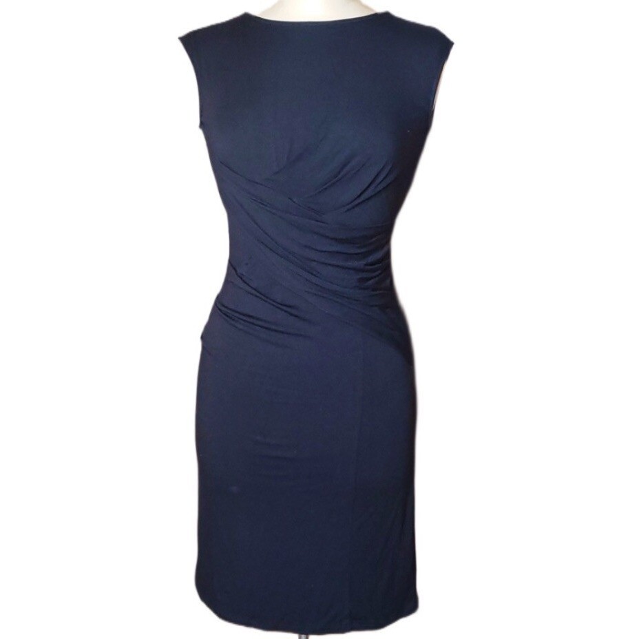 Kut From The Kloth Black Wrap Front Midi Dress 10 Made In The USA Preppy Classy