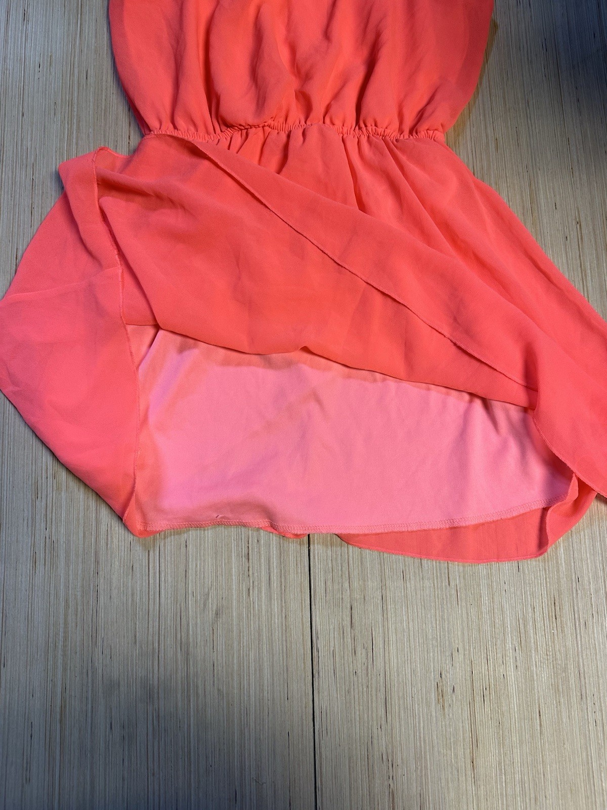 rue21 Orange Polyester Chiffon Solid Mini Dress Sleeveless Pullover Women M
