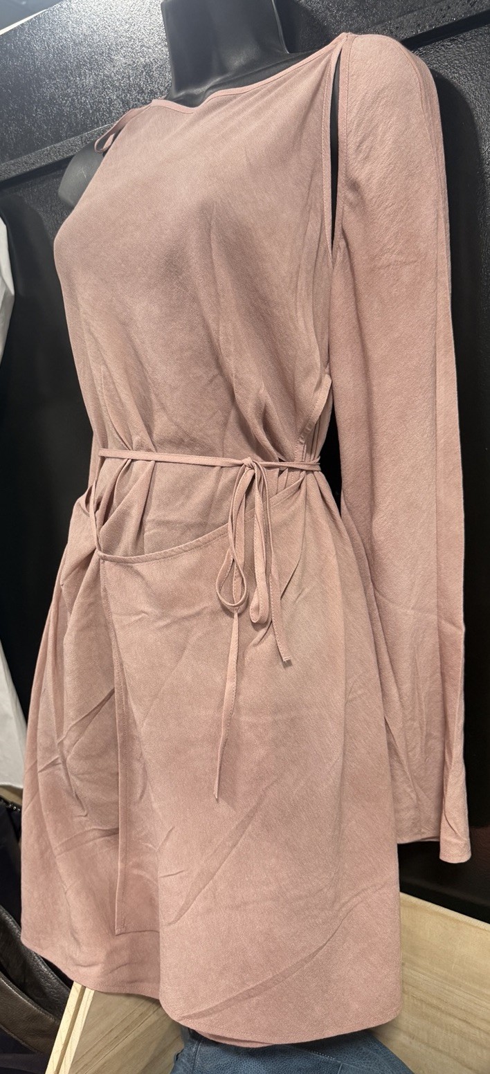 Acne Studios Women’s US 4/EU 36 Wrap Tunic Dress Mauve Pink FN-WN-DRES000990 New
