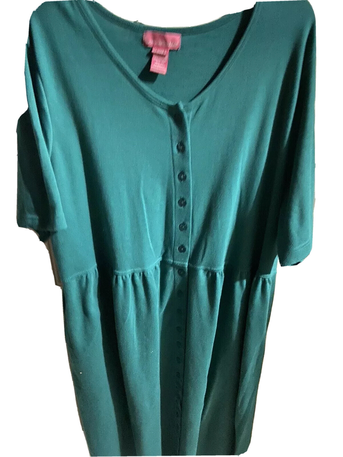 2X Length: 49” MODEST Dress 26/28 Pockets, Pull Over-the-head, No Iron, Comfy