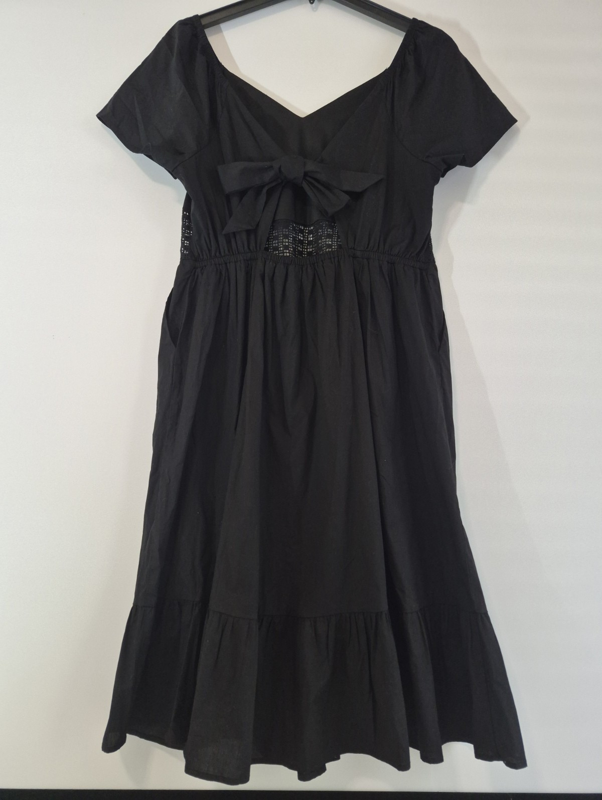 Torrid Black Midi Poplin Sweetheart Cut Out Pocket Dress Plus Size 1