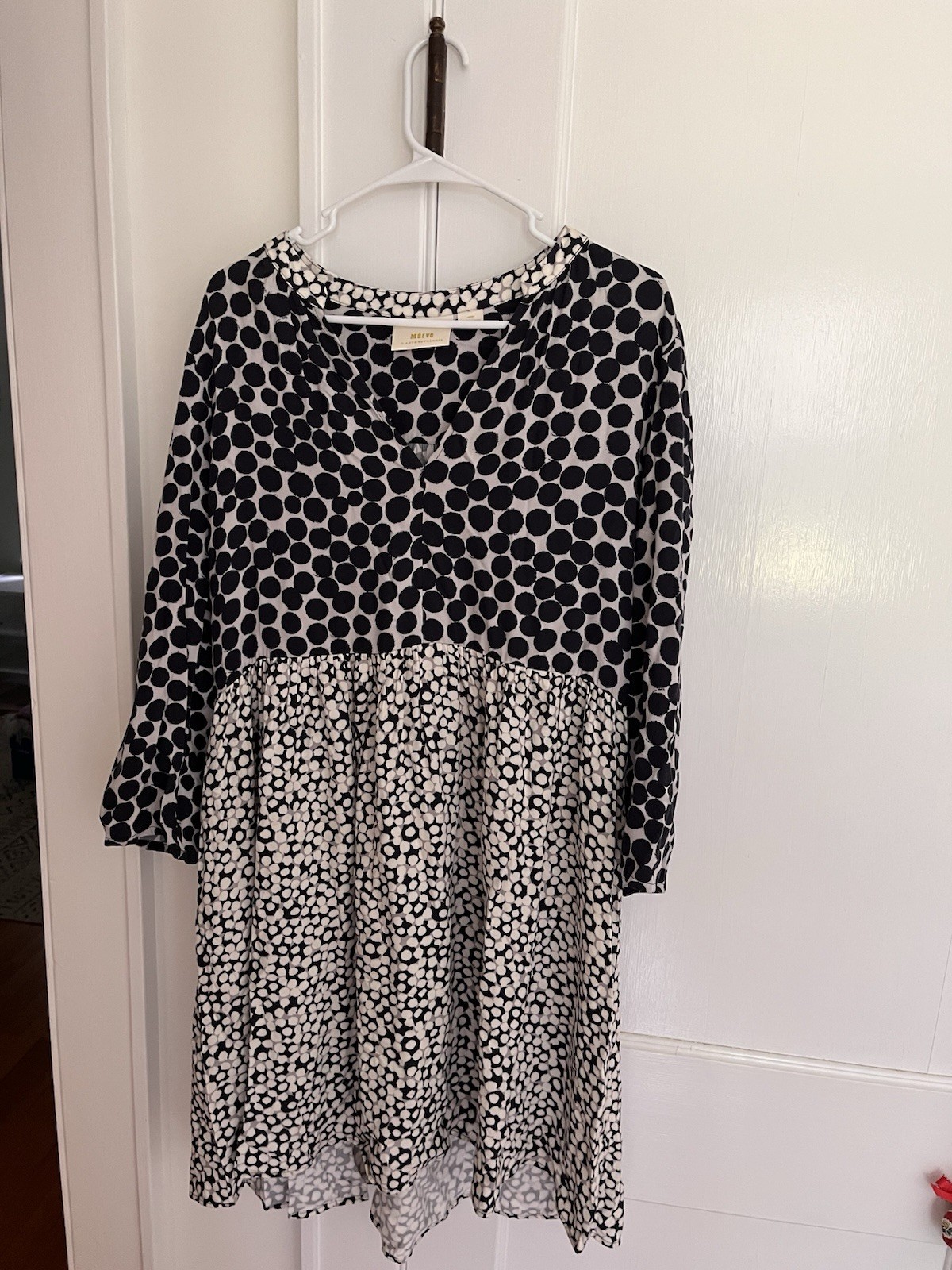 Anthropologie Maeve Polka Dotted Dress Size Large