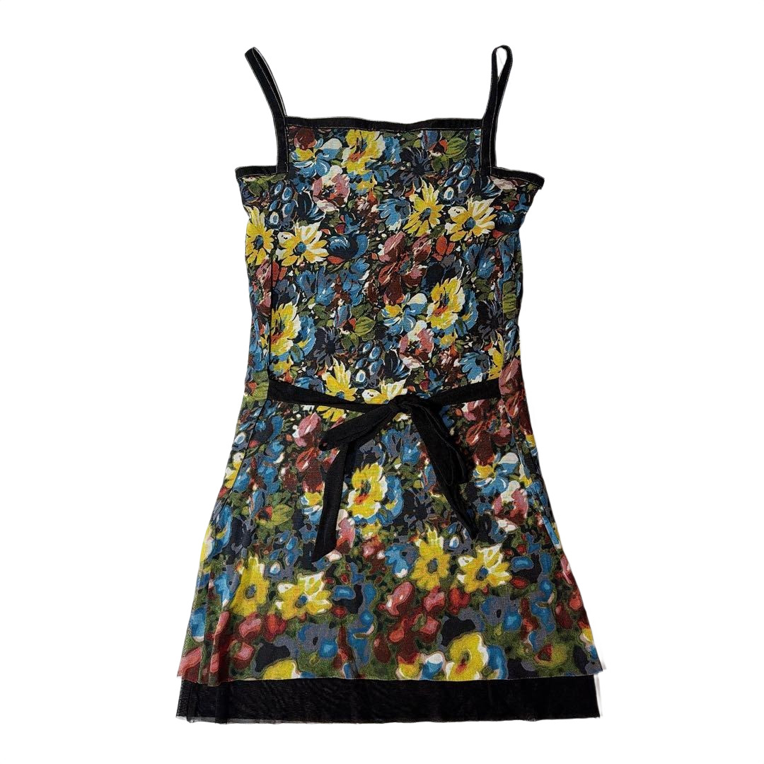 RARE Jean Paul Gaultier Mesh Powernet Camisole Dress Archive Designer Floral