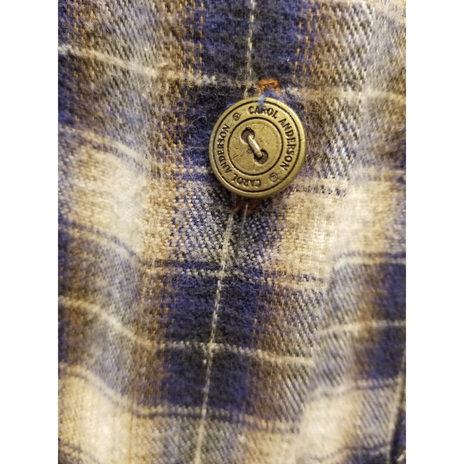 Vintage 90s Western Style Flannel Denim Dress Plaid Check Rodeo Style Size M