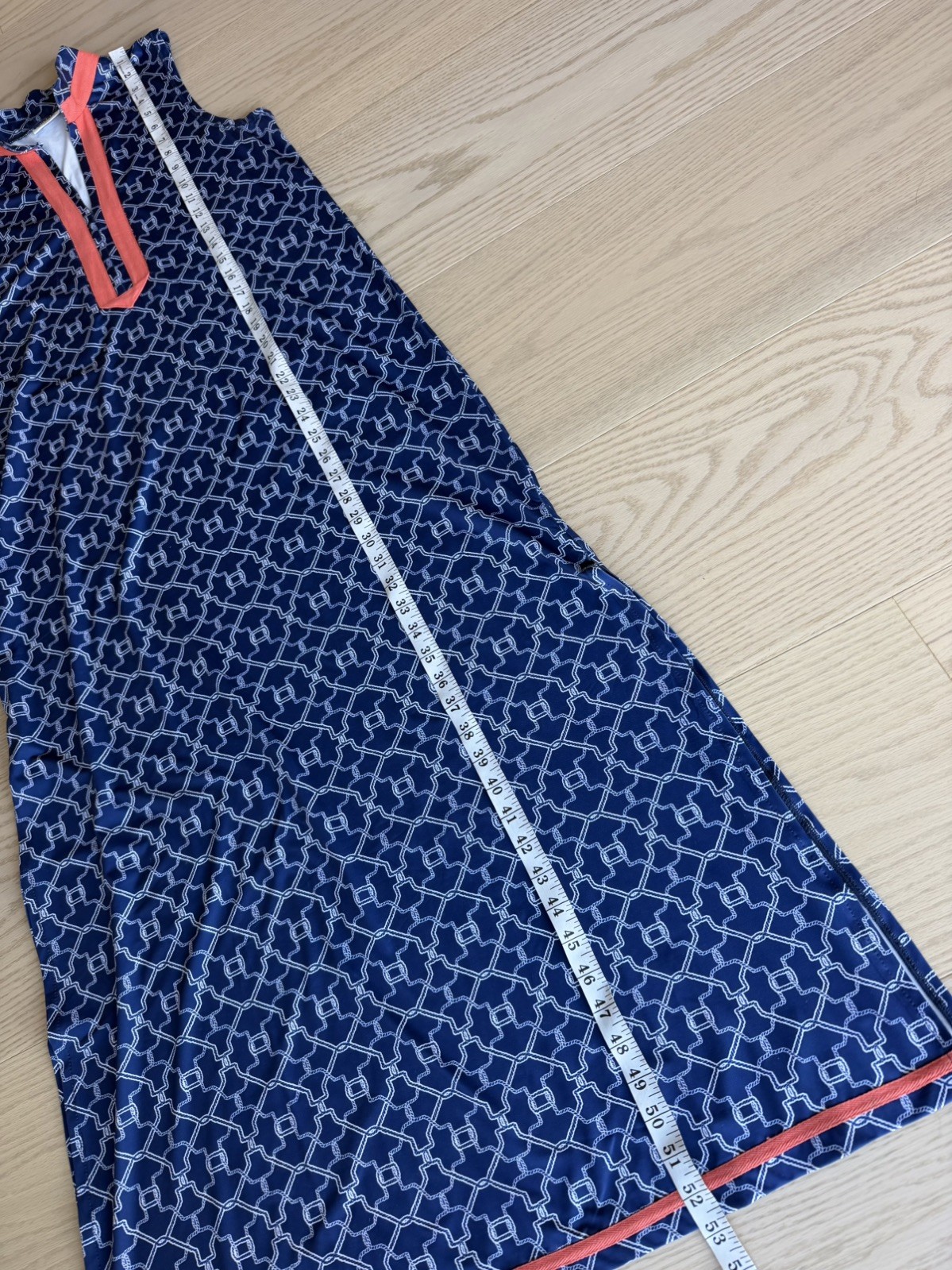 Cabana Life Blue Maxi Dress Size Medium Geometric Beach Resort UPF 50+ Summer