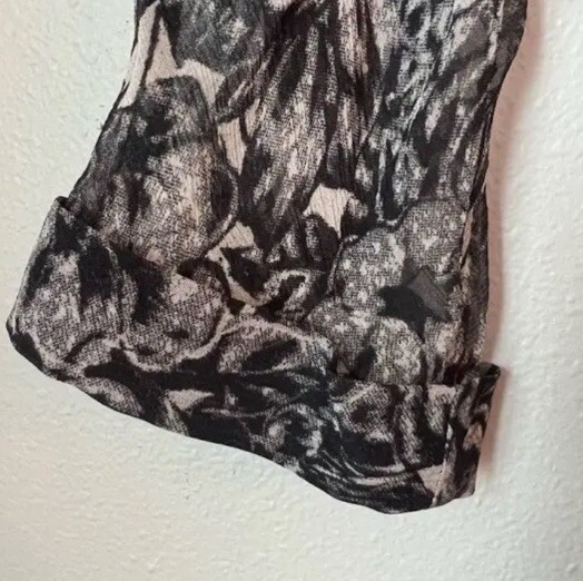 New $290 All Saints Eley Rosey Black Grey Midi Floral Women’s US 4 Viscose D9