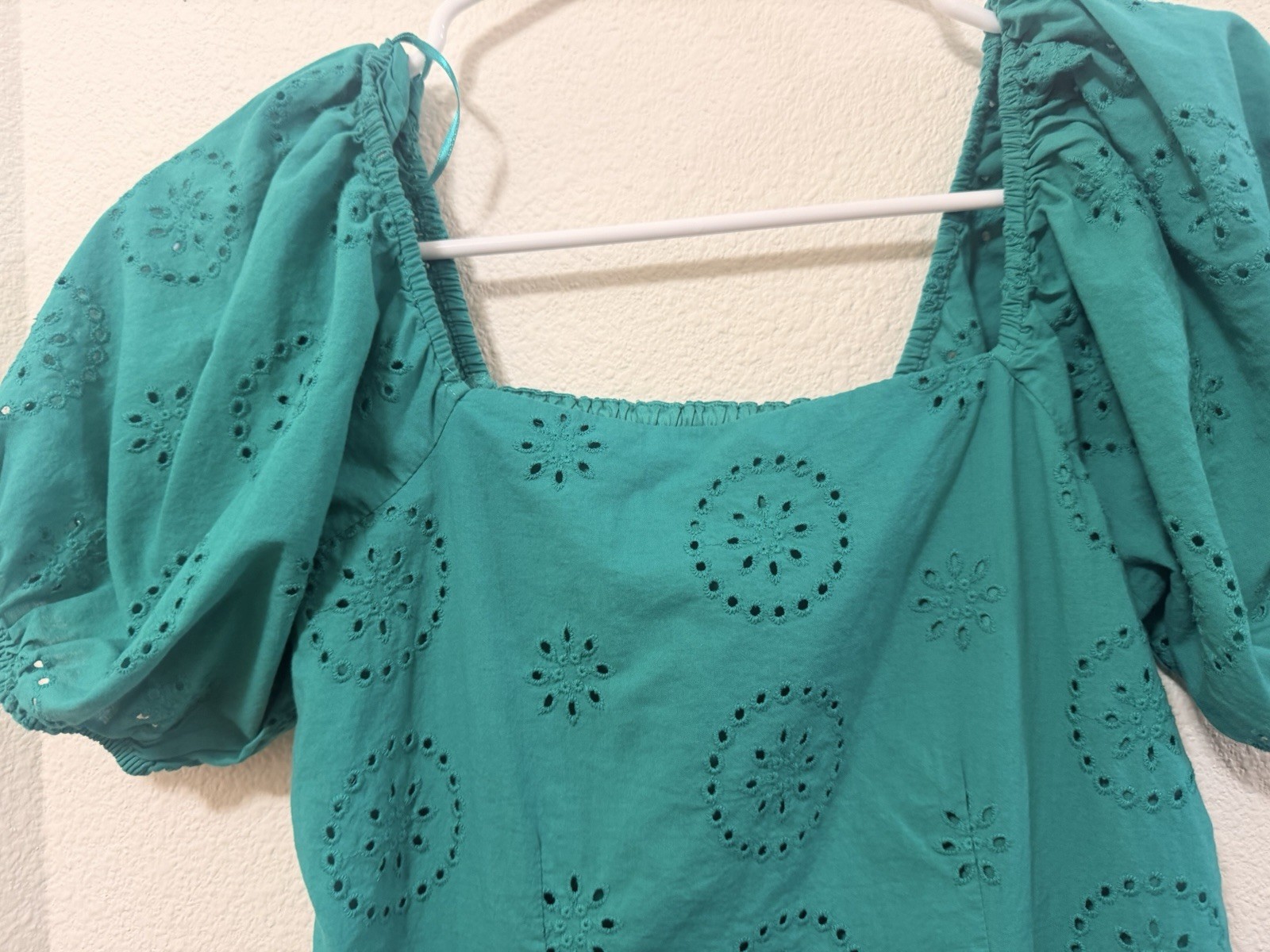 Eyelet Puff Sleeve Mini Dress Lauren Conrad