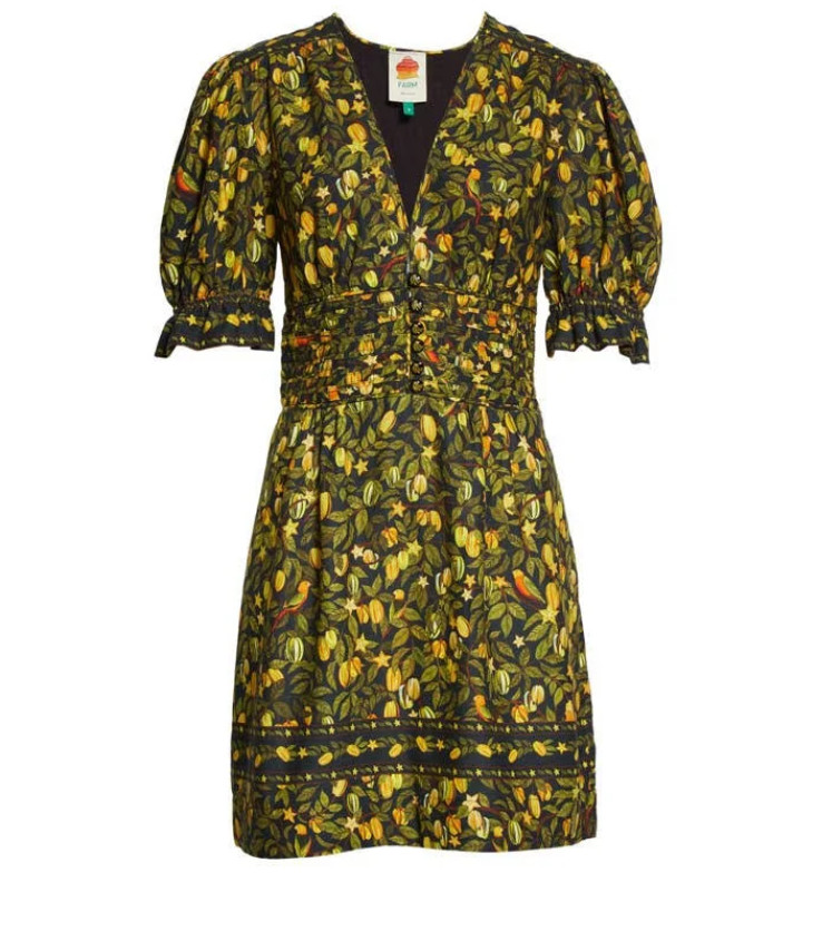 NEW, Farm Rio Star Fruit Linen Blend Dress Size L #MD2025