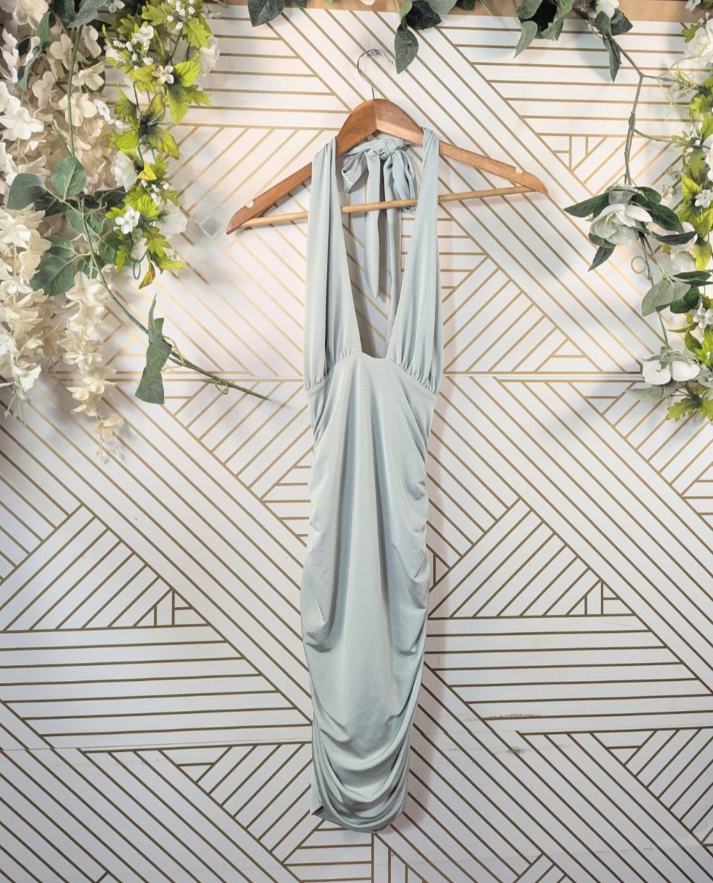 TRESSER Women’s Fashion Boutique Sage Green Ruched Club/Party Mini Dress