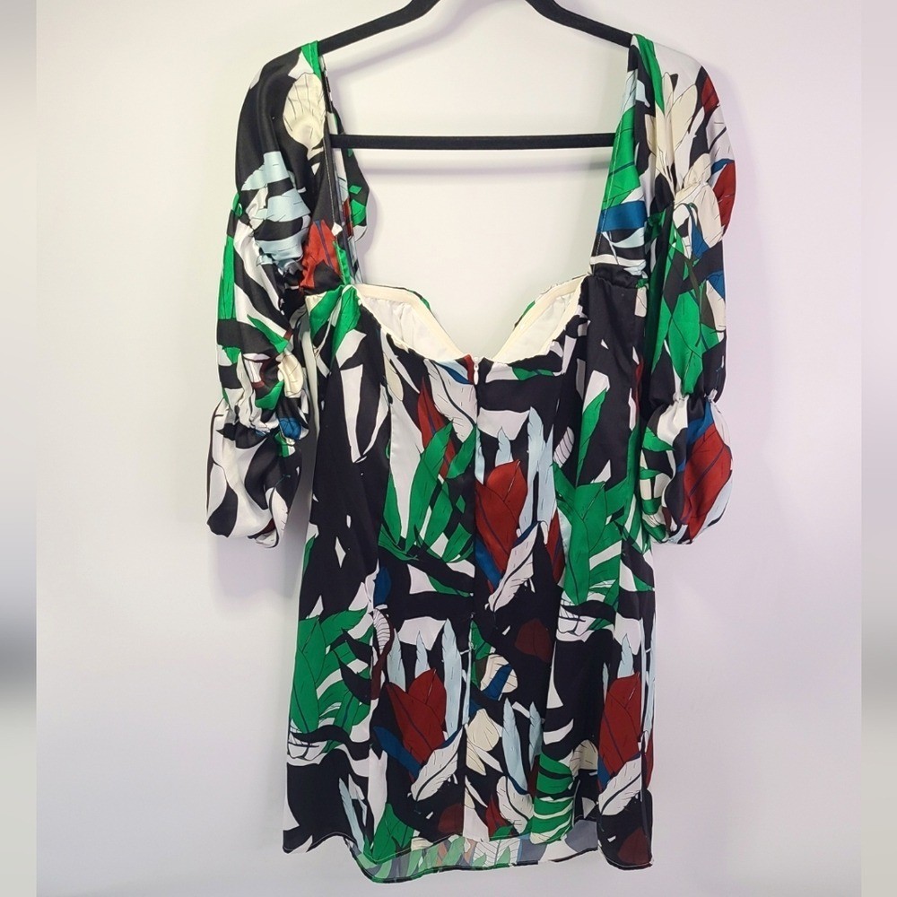 Alexia admor green white red multicolor floral off the shoulder dress size 12