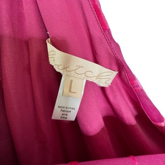 Anthropologie HUTCH One Shoulder Ruched Velvet Midi Dress Pink Sz L retail $198