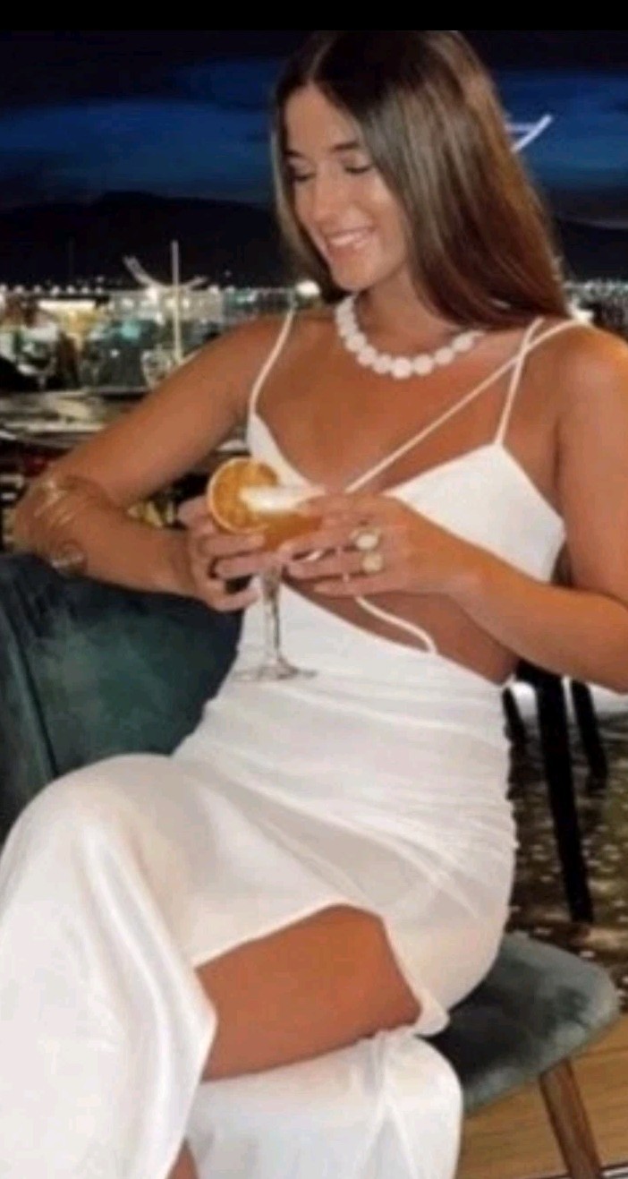 ZARA WOMAN size M Cut Out Midi Dress Slit Sexy White $59 2298/139 22SS