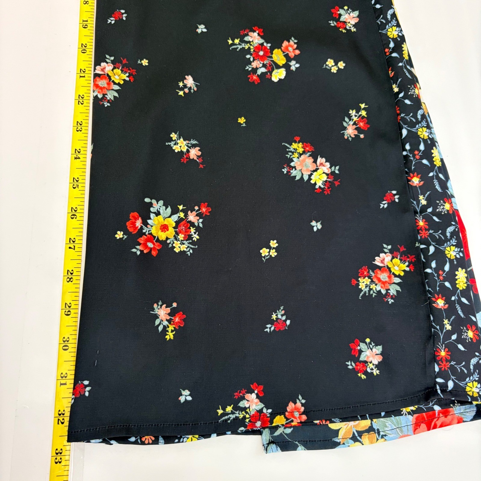 American Eagle AE Studio Floral Patchwork Midi Slip Dress Black Womens M