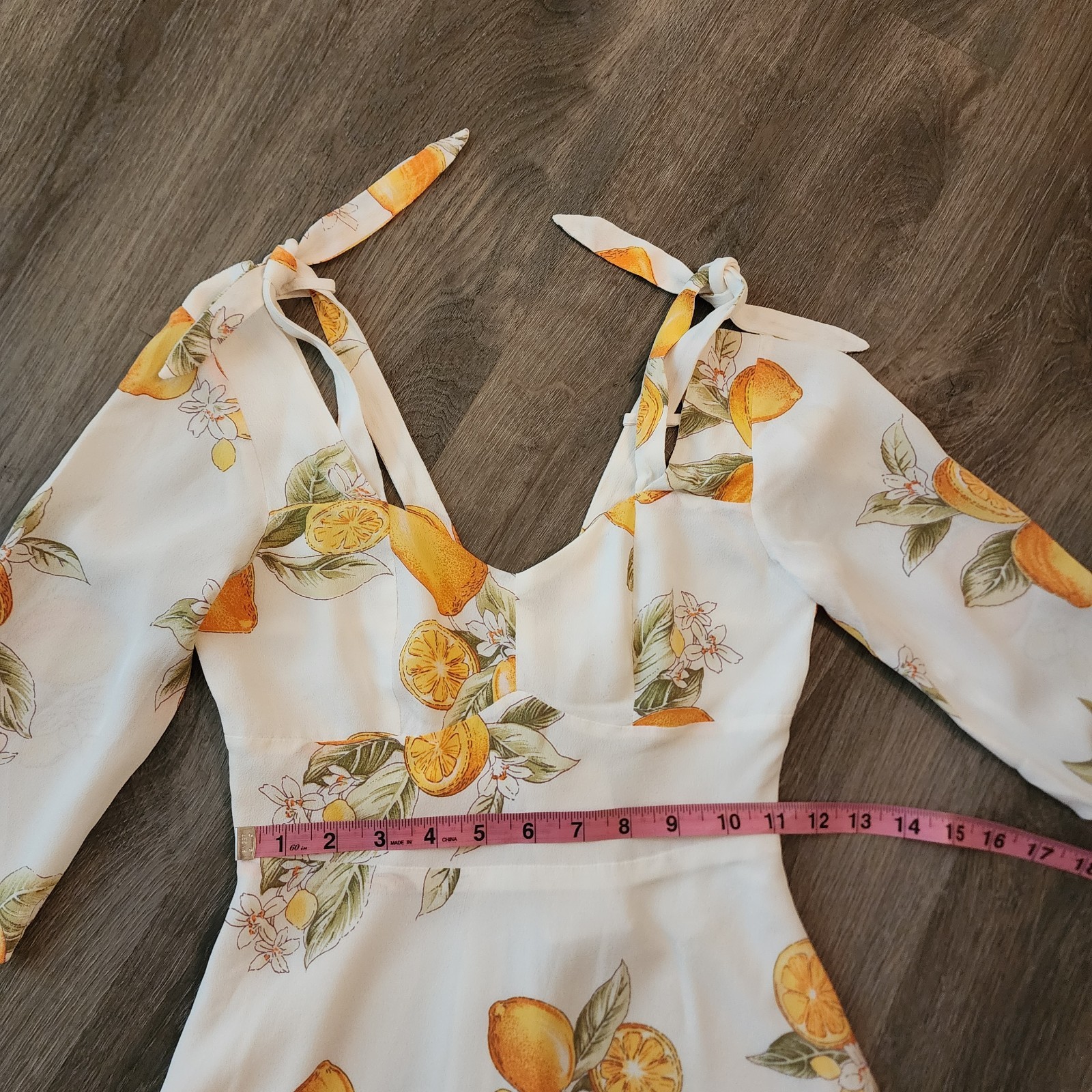NWT For Love & Lemons Limonada Mini Dress XS Lemon Print Italian Summer Coastal