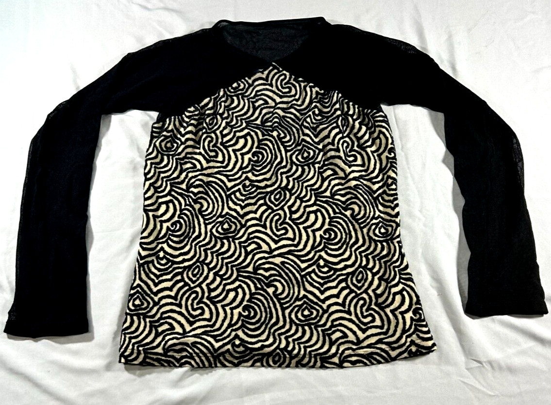 Cosabella Women Size Medium Long Sleeve Black Casual Blouse Dress