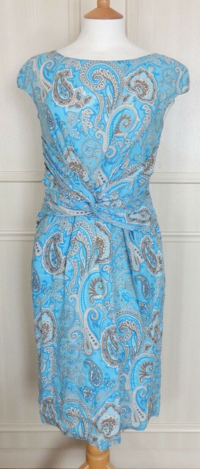 Scapa Fine Paisley Print Linen Dress – Fr38 – New