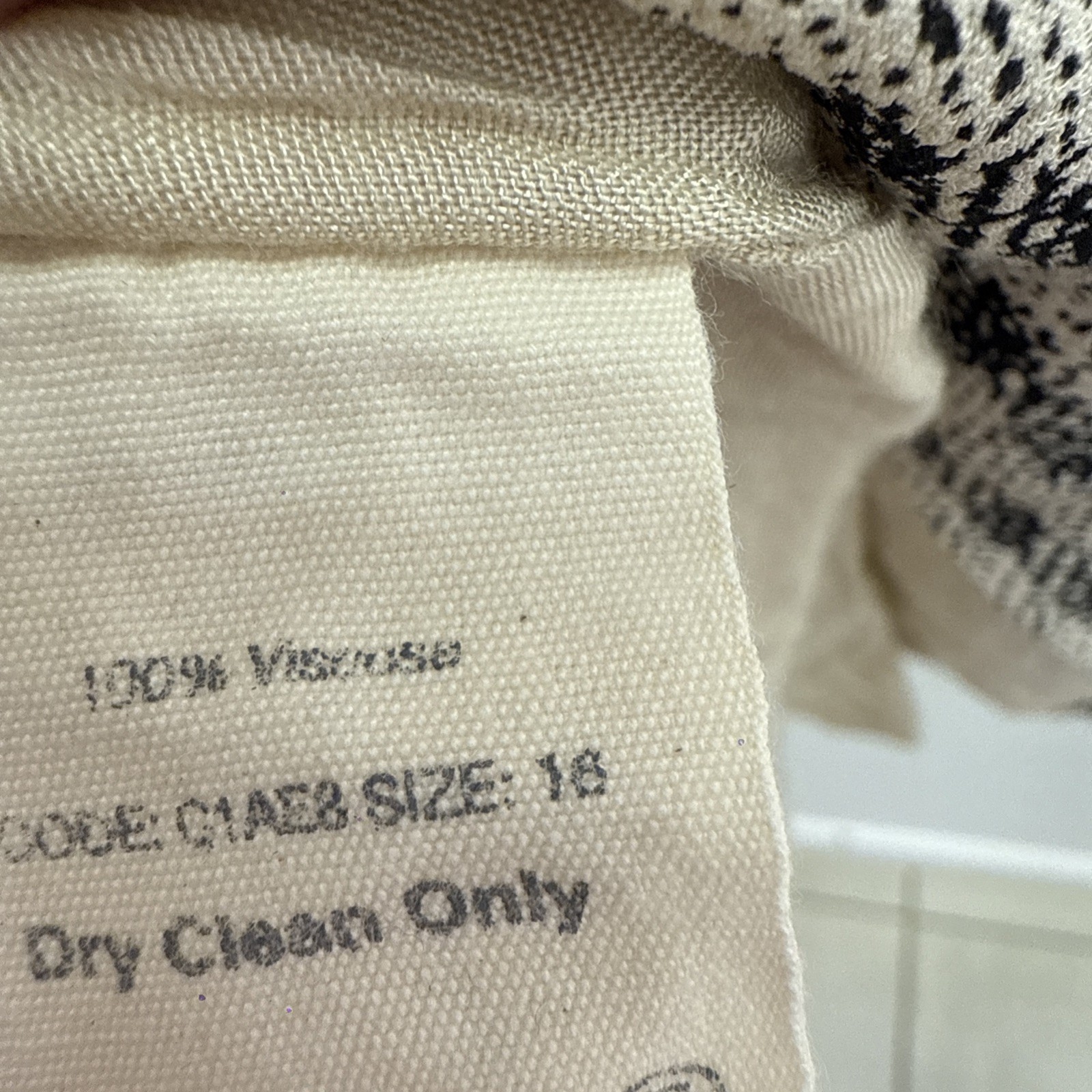 Toast Black & Beige White Patterned Dress Size 16