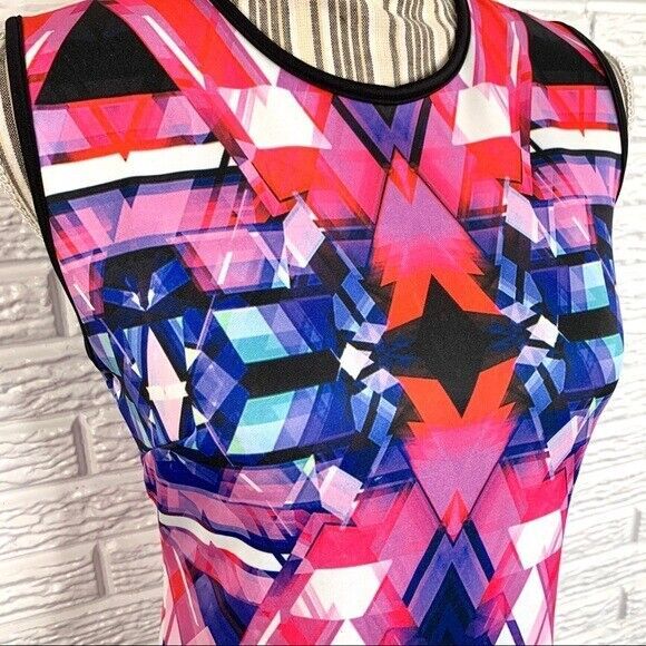 Just Love Multicolored Geometric Patterned Dress Size Medium