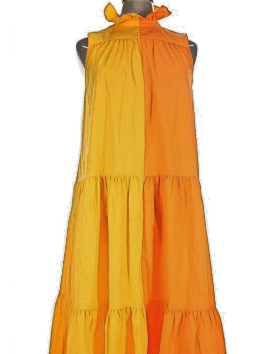 Christopher John Rogers x Target Sleeveless Two-Tone Tiered Maxi Dress Small NWT