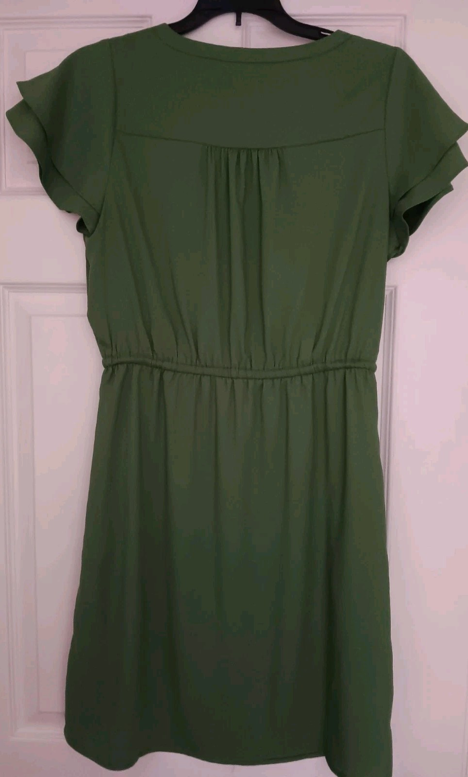 Goodthreads Womens Casual Dress Size Xs Green Short Sleeves Knee Length Belted
