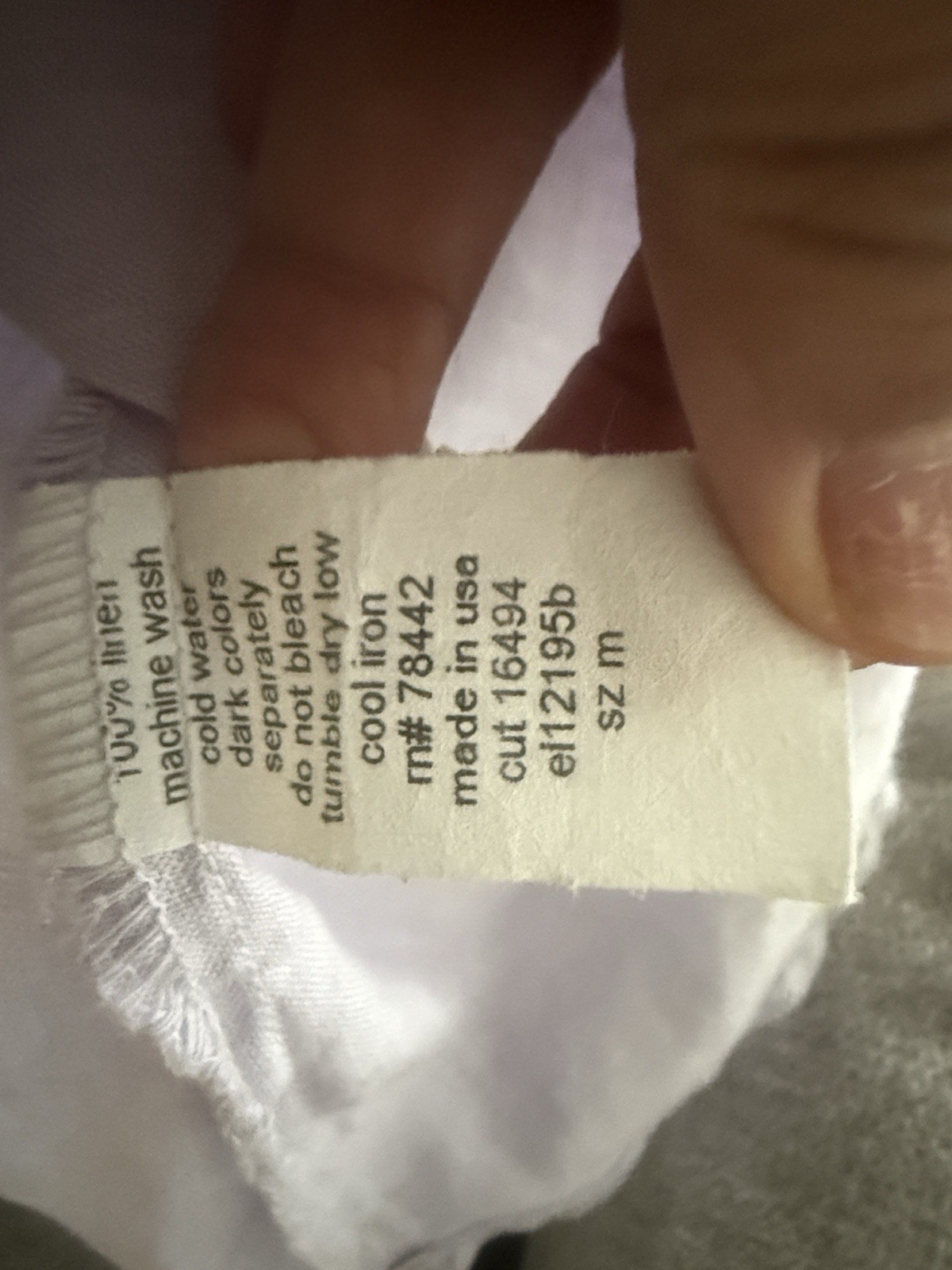 Tuck Pasadena 100% linen lavender Dress pockets, Made In US Size Medium EUC
