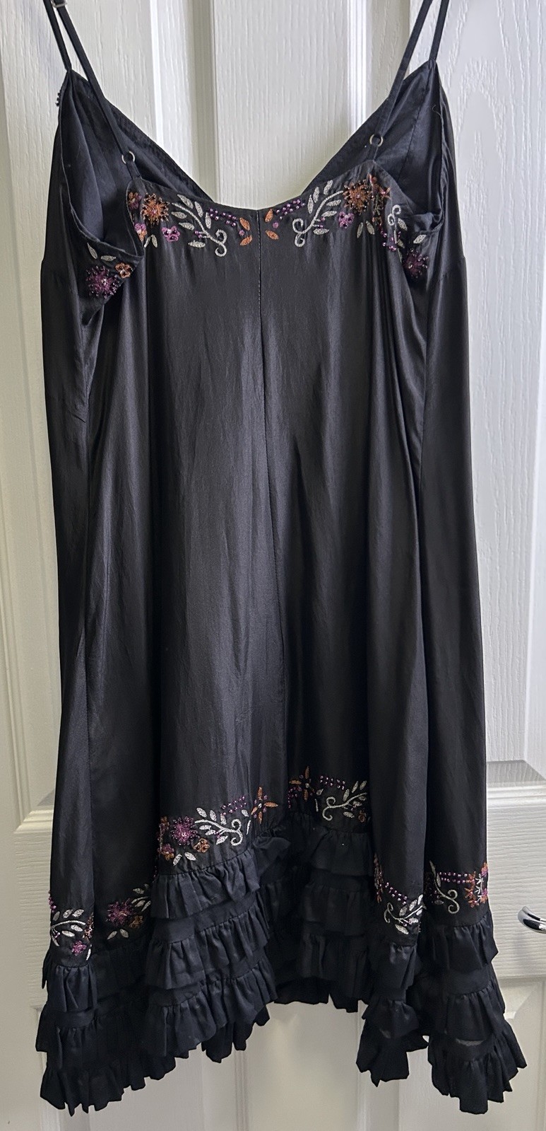 Plenty by Tracy Reese Petite Silk Embroidered Floral Mini Slip Dress Ruffle