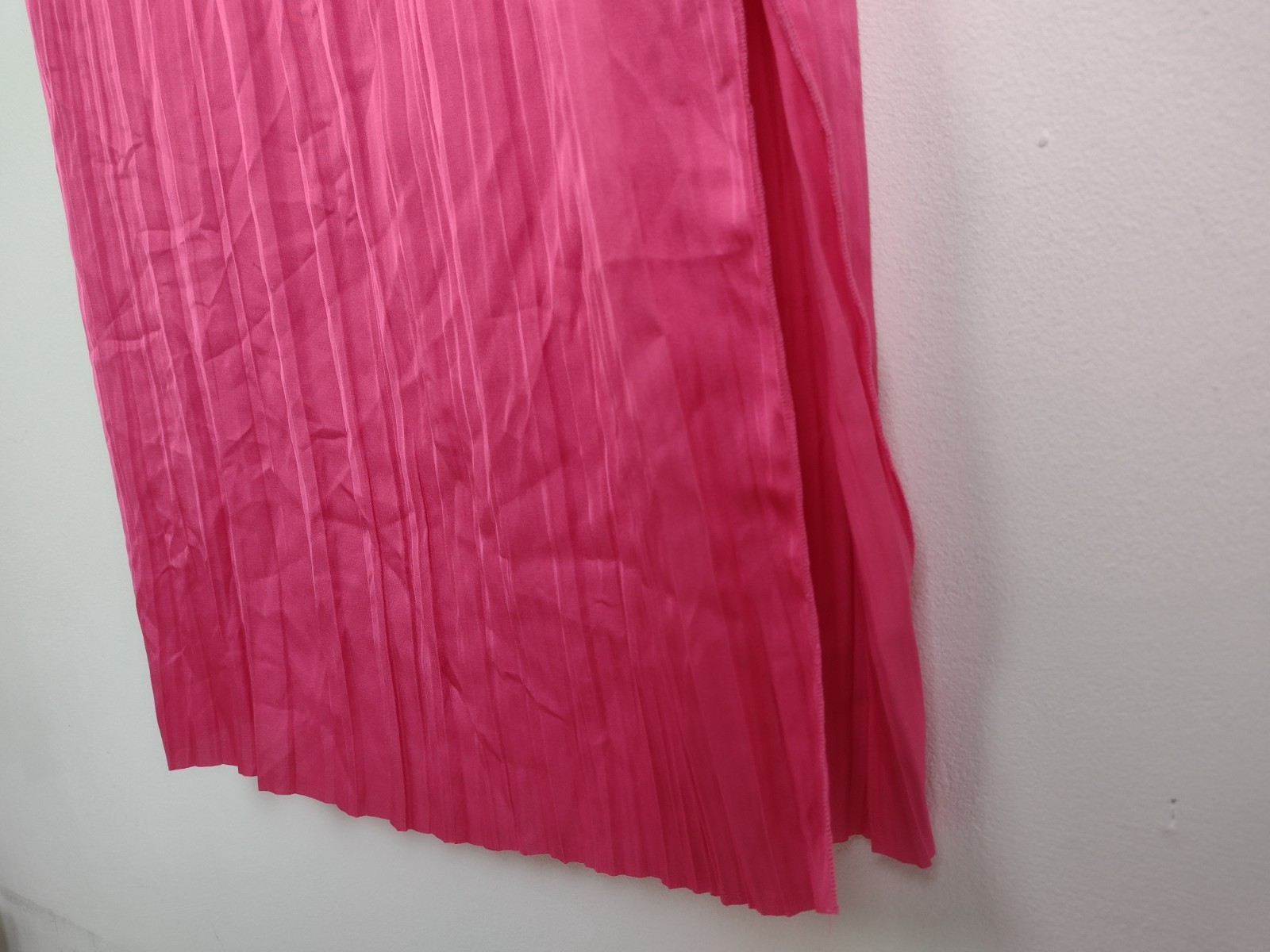 Autograph Textured Pleated Plisse Midi Dress Size 8 In Rose Pink New