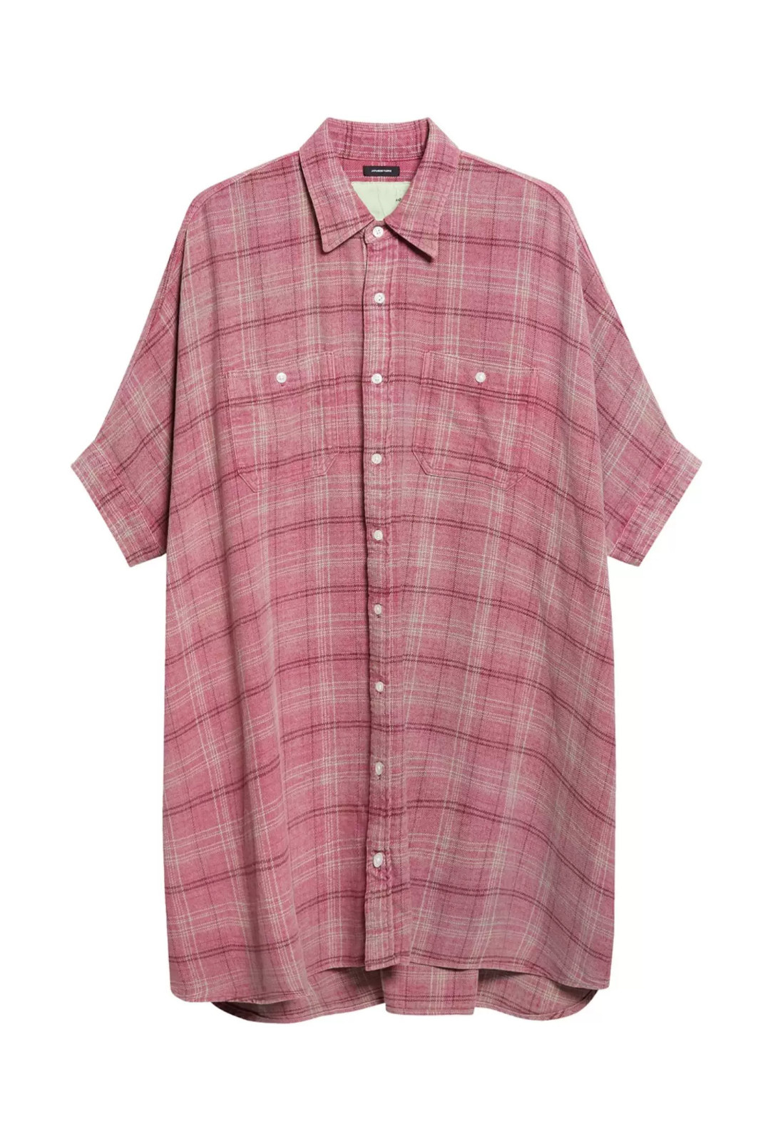 R13 Plaid Oversize Boxy Cotton Flannel Shirtdress One Size