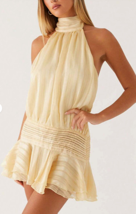 Peppermayo Dupe! Halter Mini Dress Sleeveless Off Shoulder Open Back