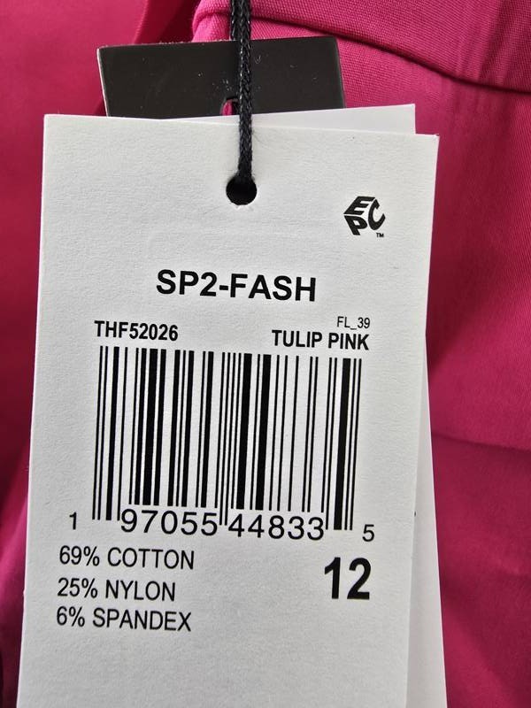 T Tahari Spread-Collar Button-Front Midi Dress Women’s 12 Tulip Pink Belted