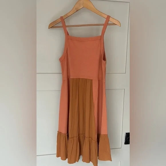 Miss Me Mixed Media Cami Dress NWT Size S Color Burnt Orange