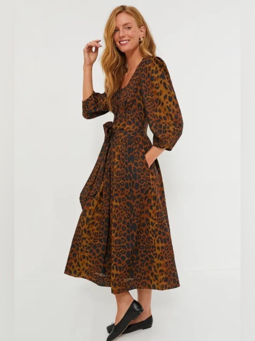 2 Tuckernuck Leopard Print Graciela Midi Dress