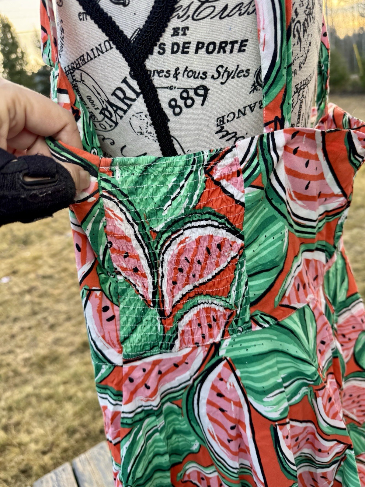 Hell Bunny Pin Up Dress Mini Watermelon Patterned Pockets 50’s Retro