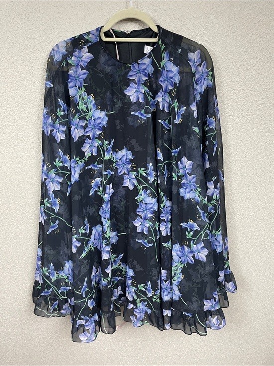 NWT Ieena Mac Duggal Floral Cape Mini Shift Dress 56028 Sz 2