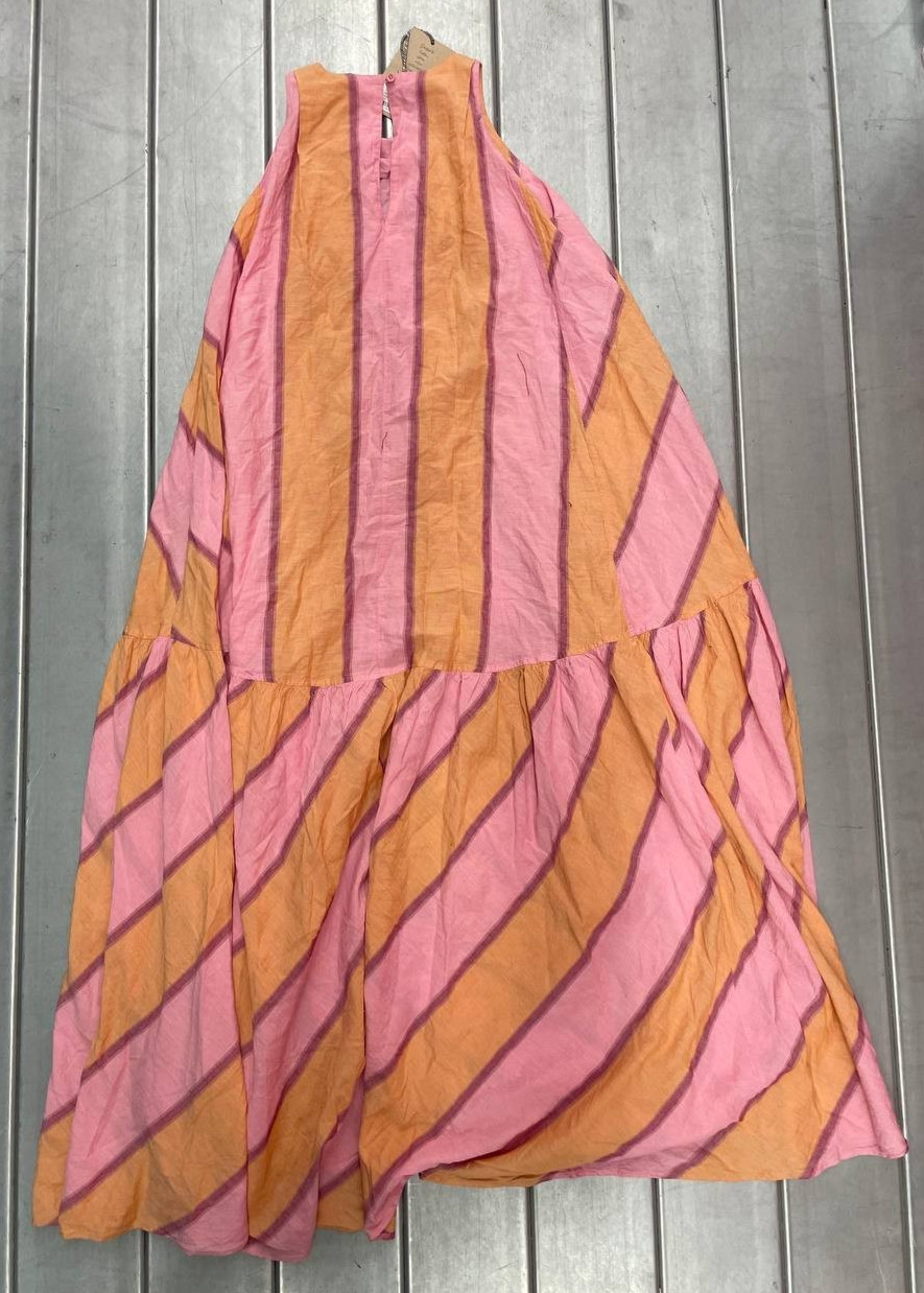 Devotion Twins Oversize Flowy Maxi Dress Womens One Size Pink Orange Boho NWT