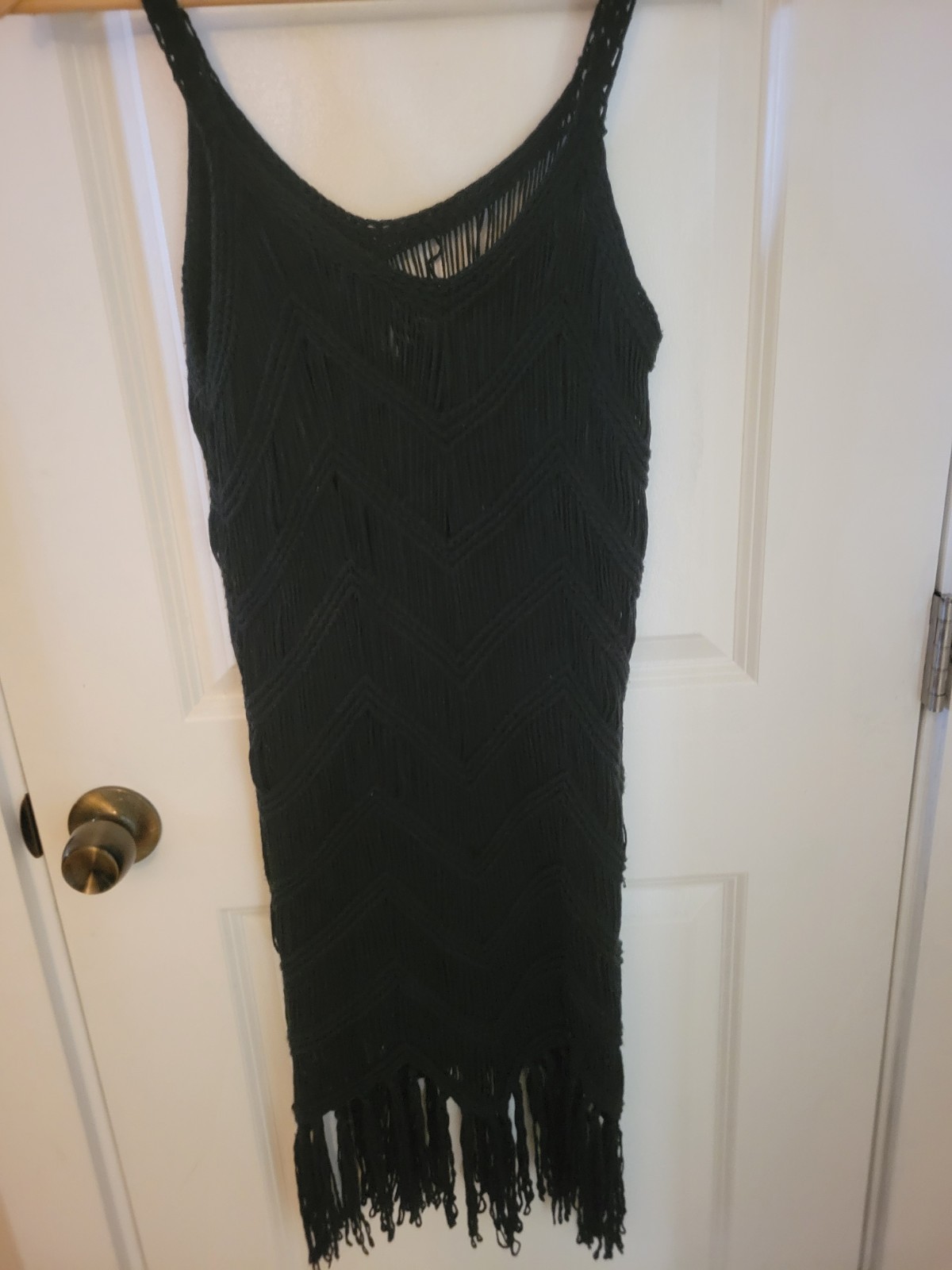 Boho Black Fringe Dress Size XS/S